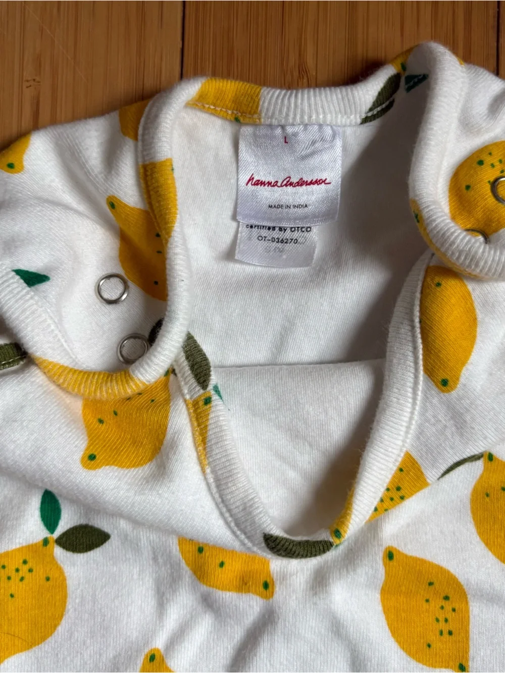 Hanna Andersson White Sleep Sack with Yellow Lemon Print size Large
